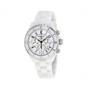 Chanel J12 Chronograph. White ceramic